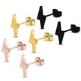 thumbnail image 1 of Stainless Steel Lightning Bolt Flash Thunder Button Stud Post Earrings, 1 of 4