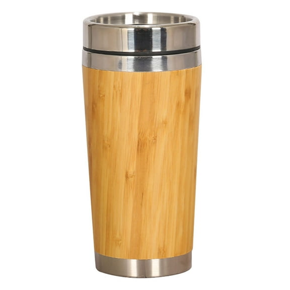 Stainless Steel Liner Tumbler Wooden Insulated Coffee Tea Mug Travel Camping Cup Bottle with Lid Gift