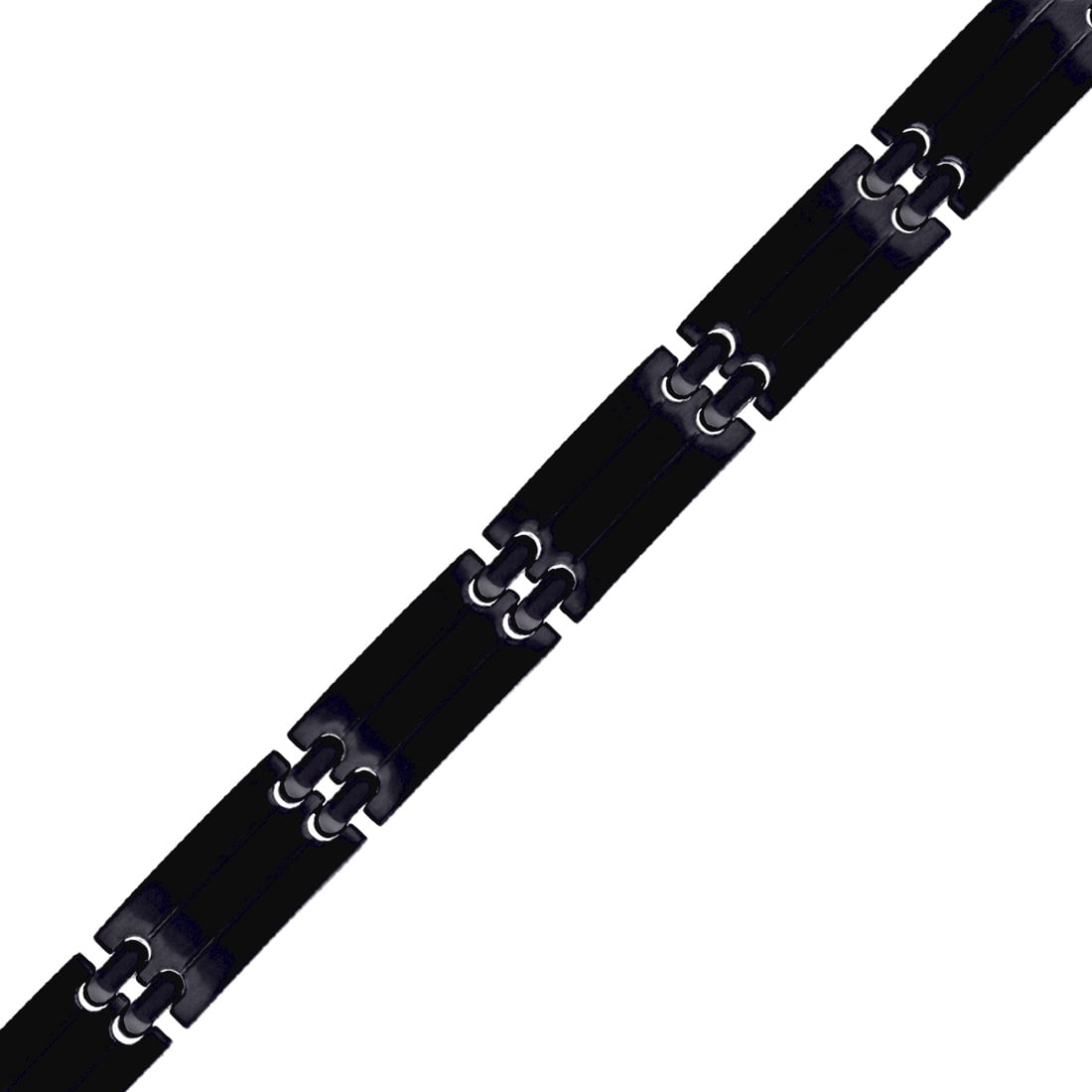 Stainless Steel Link Black Mens 8.5 Inch Bracelet Link Bracelet for Men