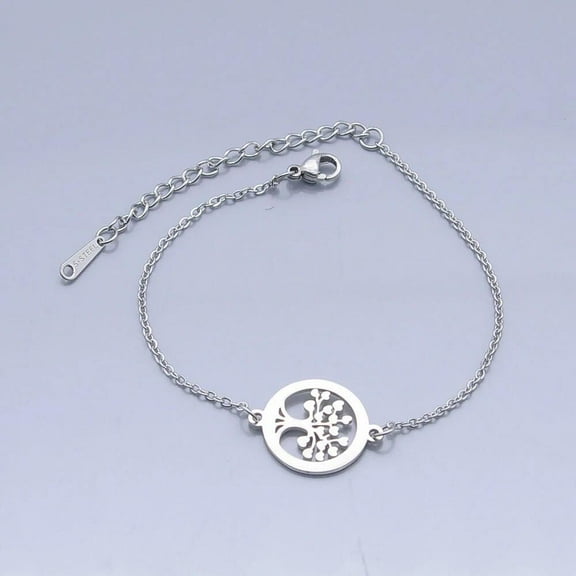 Stainless Steel Link Bracelet Lobster Tree Of Life Silver Gold Adjustable P258