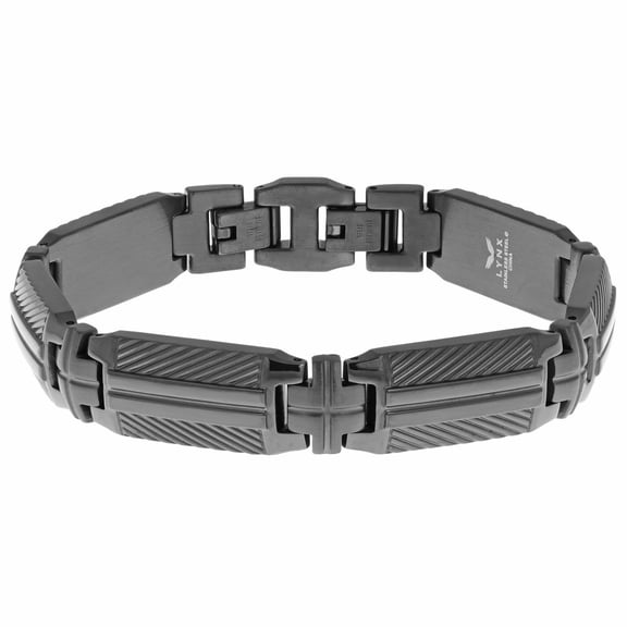 Metro Jewelry Gun Metal Gray Ion Plated Stainless Steel Link Bracelet
