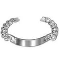thumbnail image 1 of Stainless Steel Link Chain Name Tag Silver-Tone Mens Bracelet, 1 of 3