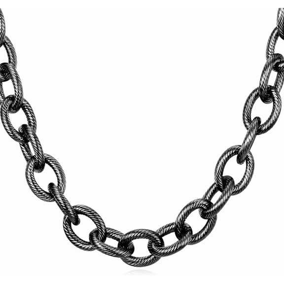 Stainless Steel Link Chain Necklaces for Men Cuban Link Chains, Chunky Silver/Black/Gold Mens Necklace Hypoallergenic Jewelry, 18''-30''