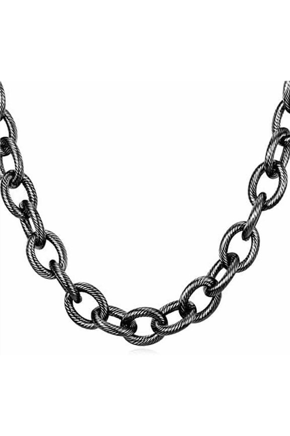 Stainless Steel Link Chain Necklaces for Men Cuban Link Chains, Chunky Silver/Black/Gold Mens Necklace Hypoallergenic Jewelry, 18''-30''