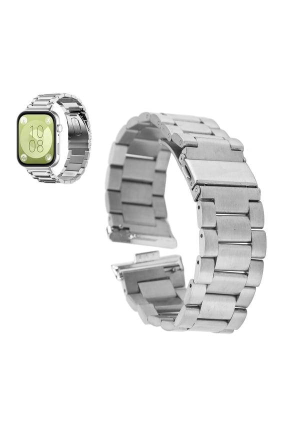 Stainless Steel Link Watch Strap, Quick Release Solid Easy To Adjust Stainless Steel Watch Band for Special Occasions Silver