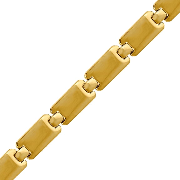 Stainless Steel Link Yellow-tone Mens 8.5 Inch Bracelet Link Bracelet for Men