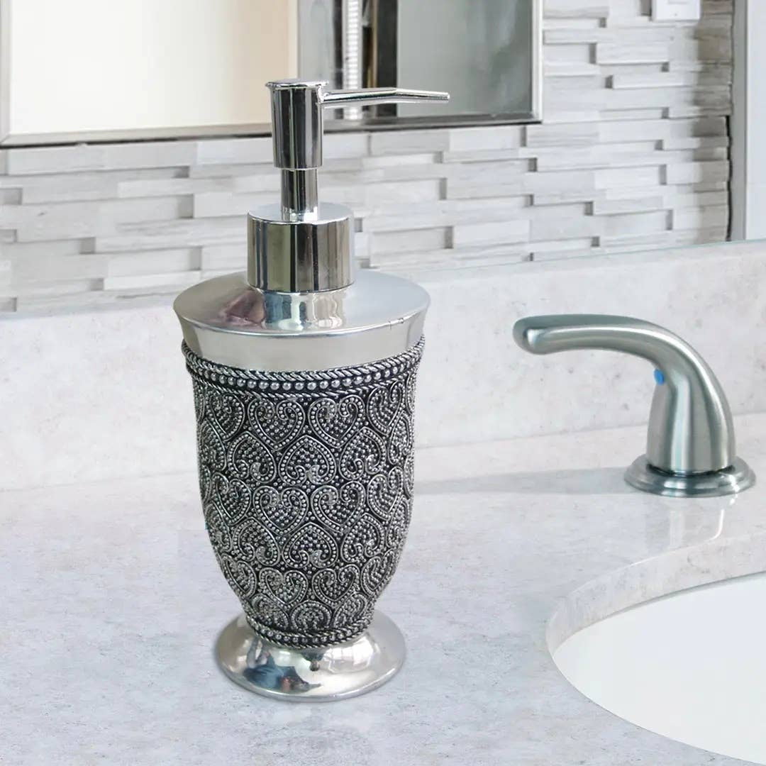 Stainless Steel Liquid Soap Dispenser Pump Bottle | Bathroom Vanity & Kitchen Sink,Holds Soap,Lotion & Sanitizer | Chrome