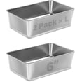 thumbnail image 1 of Stainless Steel Litter Box 2 Pack, 18"x14"x6"(Height) Medium to Large Cat Litter Box Easy Clean, Non Stick Metal Litters Boxes No Smell for Full-Grown Cats or Kitty/Kitten, 1 of 6