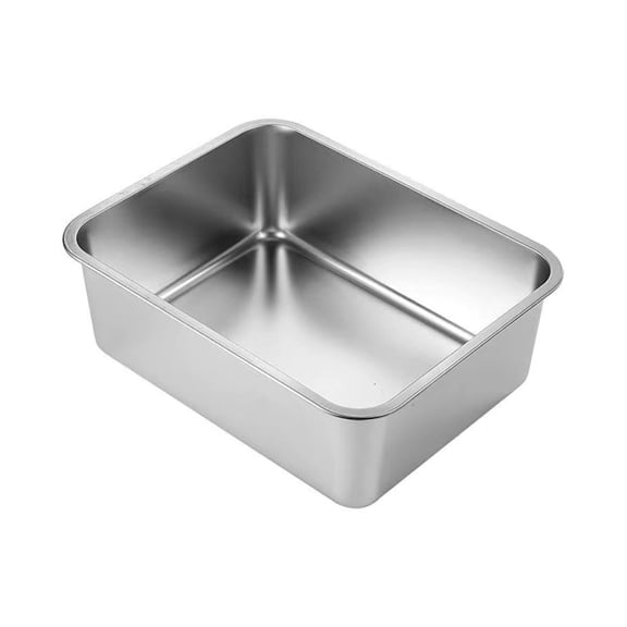 Stainless Steel Litter Box Cats Rabbits Odor Control Smooth Surfaces Stainless Steel Cats Litter Pans