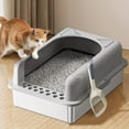 Stainless Steel Litter Box with Lid, Litter Box Enclosure for Big