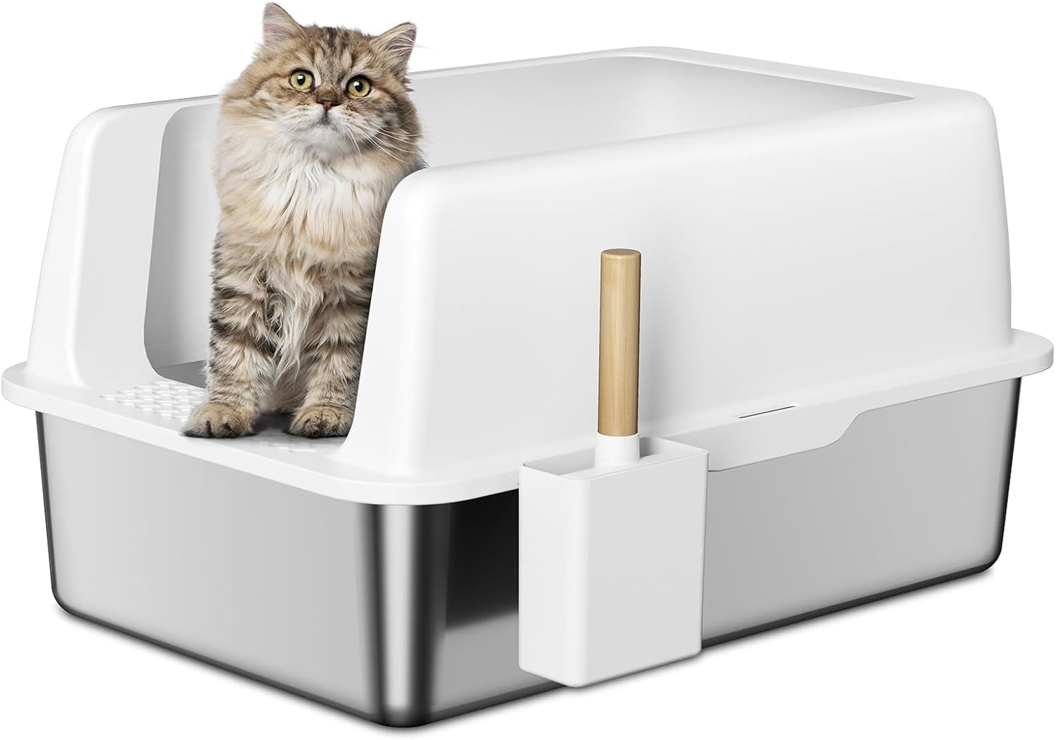 Stainless Steel Litter Box with Lid, Extra Large Cat Litter Box, XL