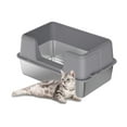 thumbnail image 1 of Stainless Steel Litter Box With Lid, Extra Large High Sided Cat Litter Trays, Litter Box With Anti-slip Cat Litter Mat And Scoop, Easy Clean, Detachable, 1 of 8