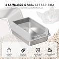 thumbnail image 1 of Stainless Steel Litter Box, Semi Enclosed High Side Cat Litter Box, Top Entry Litter Boxs for Senior Cats, Leak-Proof, Non-Sticky, Ideal for Indoor Cats Kitten, Gray/XL, 1 of 7