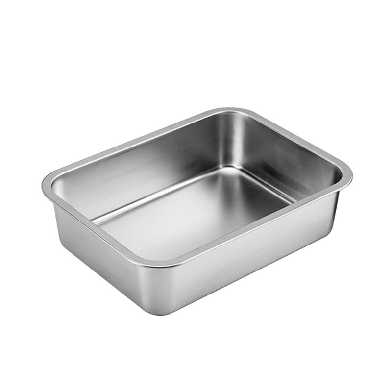 Stainless Steel Litter Box for Cat and Rabbit Odor Control Litter Pan Pet Gift
