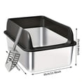 thumbnail image 1 of Stainless Steel Litter Box for Cats, Medium & Large Metal Litter Pan with High Walls, Non-Stick, Anti-Leak, Easy Clean Indoor  Toilet Tray with Scoop, 1 of 15