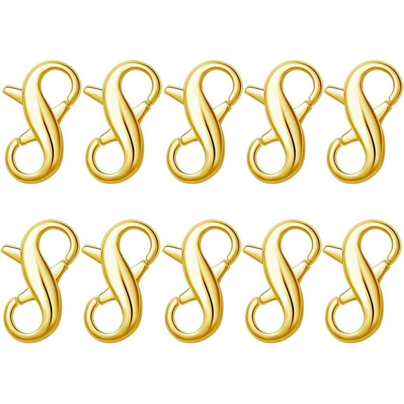 Stainless Steel Lobster Clasp,Lobster Clasp Necklace Extender, Bracelet Connector for DIY Jewelry Repair, Gold,Silver (10pcs | Gold Silver)