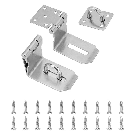 Stainless Steel Lock Hinge with Flat Head Screw Stainless Steel Color 80x69x39mm DIY