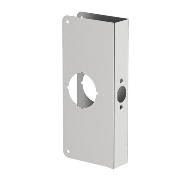 Stainless Steel Lock and Door Reinforcement Plate for 1-3/8 in Thick Doors, Stainless Steel Finish for Reinforcing