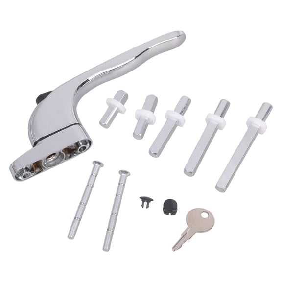 Stainless Steel Lockable Window Handles With Key & Screws AntiTheft Window Grip Lock Balcony Door Handle Enduring