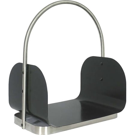 Stainless Steel Log Holder, Black & Stainless Steel