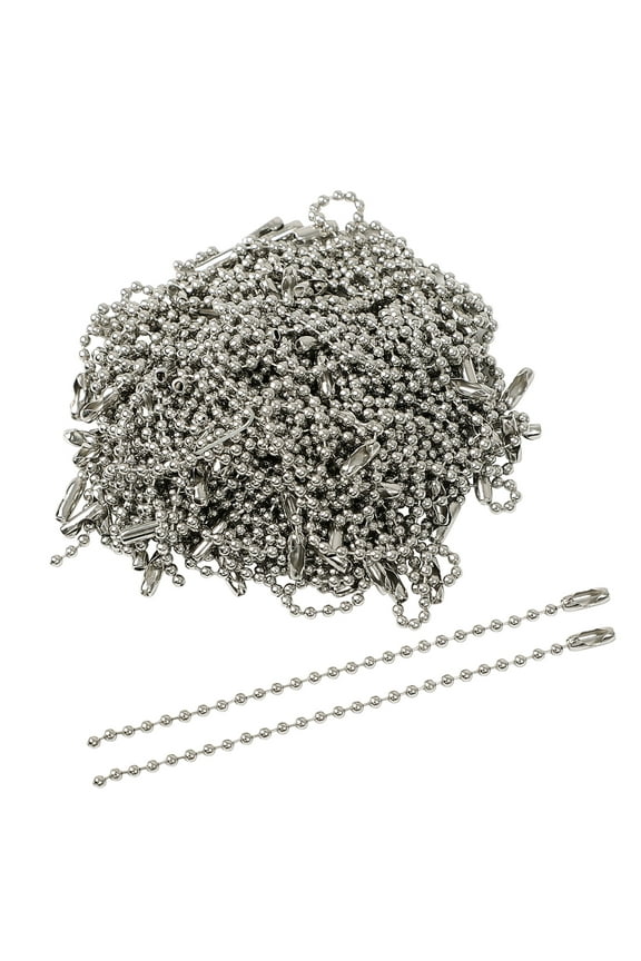 Stainless Steel Logo Bead Ball Chain Keychain Connector 4 Inche Long 100pcs