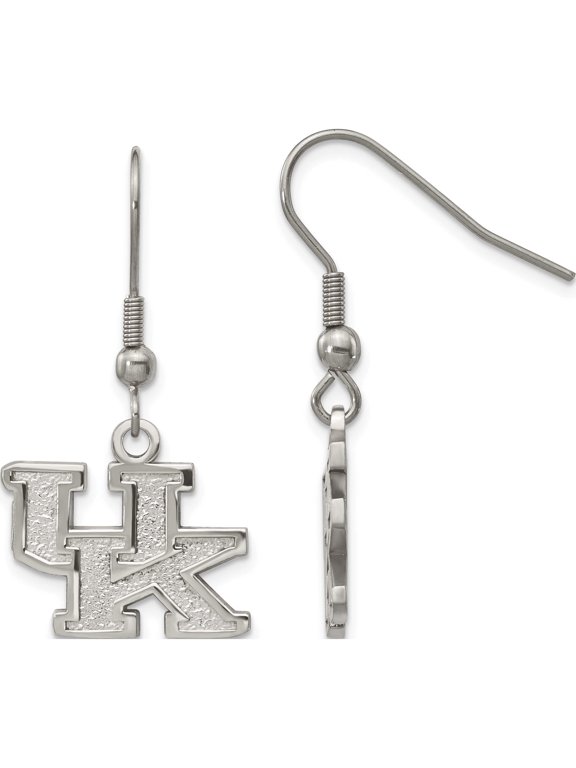 Stainless Steel LogoArt University of Kentucky U-K Dangle Wire Earrings