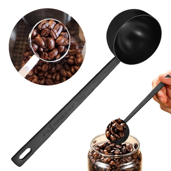 Stainless Steel Long Handle Graduated Measuring Spoon, Dual 15ml / 30ml Capacity Coffee & Spice Scoop, Durable Multipurpose Kitchen Baking Measuring Tool