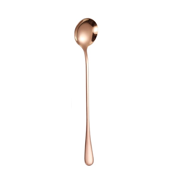 Stainless Steel Long Handle Mixing Spoon Ice Cream Spoon Round Tip Coffee Spoon
