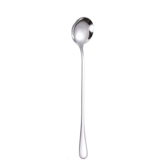 Stainless Steel Long Handle Mixing Spoon Ice Cream Spoon Round Tip Coffee Spoon
