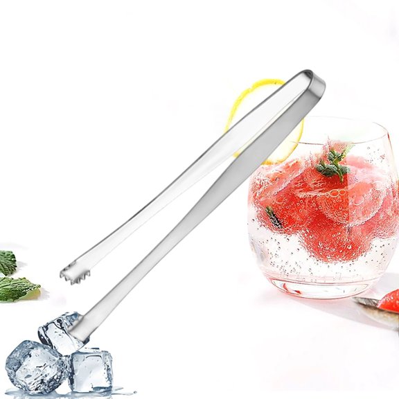 Stainless Steel Long Handled Ice Tongs and Kitchen Tool for Efficient Food Handling and Eggshell Removal