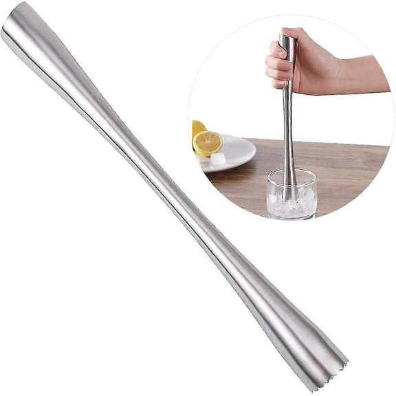 Stainless Steel Longer Cocktail Muddler Professionally Made Bartender Blender Bar Tools(1 Piece,silver