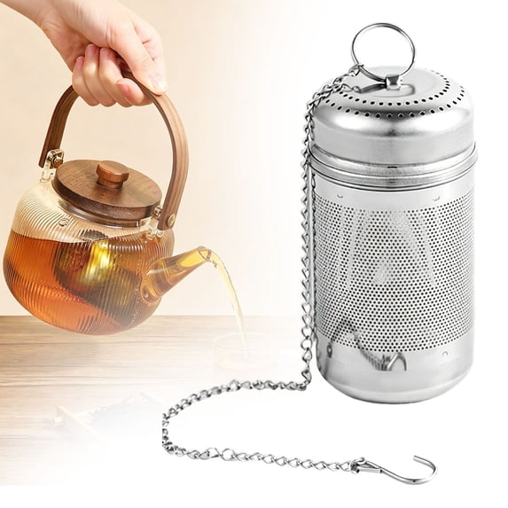 Stainless Steel Loose Leaf Tea Infuser, Fine Mesh Tea Strainer, Reusable Brewing Basket For Mugs - 1Pc 316 Stainless Medium Tea Infuser 3.8cm/1.49in×7.5cm/2.95in With Hanging Chain Hook