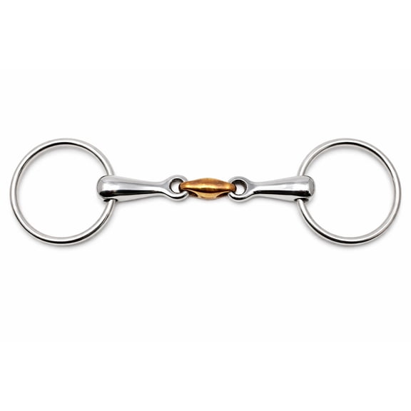 Stainless Steel Loose Ring Copper Dog Bone Snaffle Horse 5" Mouth Bit 35518B