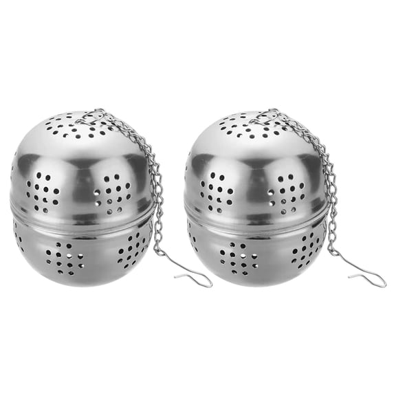 Stainless Steel Loose Tea Infuser Ball, Fine Mesh Leakproof Strainer With Chain Lid, Reusable Brewing Filter, 2 Pack 2.55×2.16 Inch, Steeping Tool for Herbal Tea, Spices and Homemade Drink Seasoning