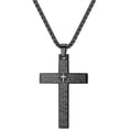 thumbnail image 1 of Stainless Steel Lord's Prayer Cross Pendant Necklaces for Men Women Cross Necklace With 24 Inches Stainless Steel Link Chain Bible Verse Jewelry Gift, 1 of 9
