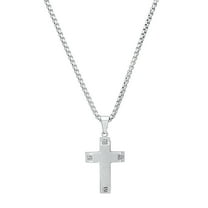 Stainless Steel Lord's Prayer Engraved Cross Necklace