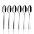 thumbnail image 1 of Stainless Steel Lotus Plain Baby Spoon Set Of 6 Pieces, Silver | Dishwasher Safe, 1 of 5