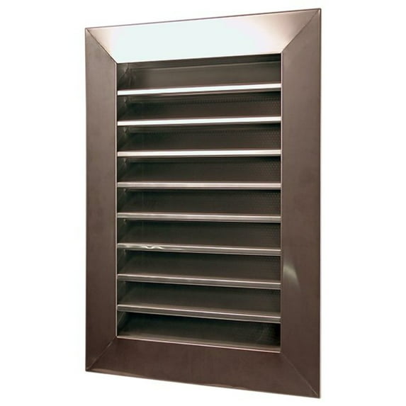 Stainless Steel Louvered Gable End Vent Vent Size: 12" W x 12" H, Mount Type: Flush