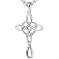 thumbnail image 1 of Stainless Steel Love Knot Heart Shaped Cross Pendant Necklace, 1 of 3