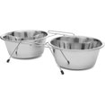 Stainless Steel Low Double Diners Pet Bowls 77440D NonSkid Frame