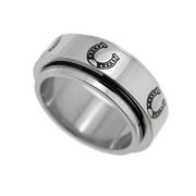Stainless Steel Lucky Horseshoe Spinner Ring - Equestrian Jewelry Gift for Horse Lovers size 10