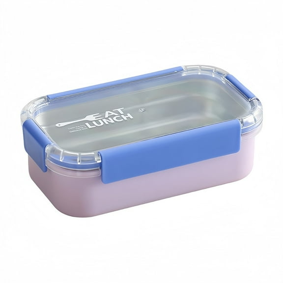 Stainless Steel Lunch Box 2 Compartment Snack Container With Leakproof Lids