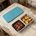 thumbnail image 1 of Stainless Steel Lunch Box, 2 Compartment Stainless Steel Snack Containers, 450ml Metal Bento Box with Lid, Divided Meal Prep Container with Silicone Sealing Cover, Portable Reusable Snackle Box, 1 of 4