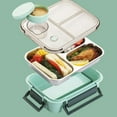 thumbnail image 1 of Stainless Steel Lunch Box 3-Grid Lunch Container,Portable Food Box Food Storage Container for Adult,The Partition Layer Can be Insulated with Water, 1 of 8