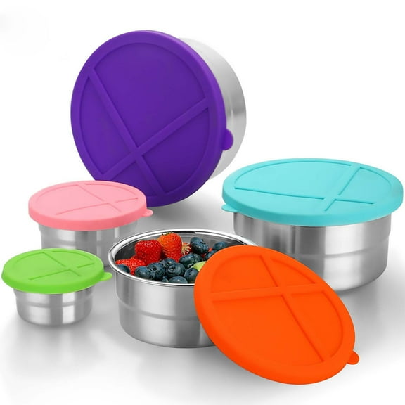 Stainless Steel Lunch Box with Divider | Kids Snack Container | Sealed Silicone Lid | Airtight Food Storage | Portable Compartment Box for School & Travel | 5 Color Options