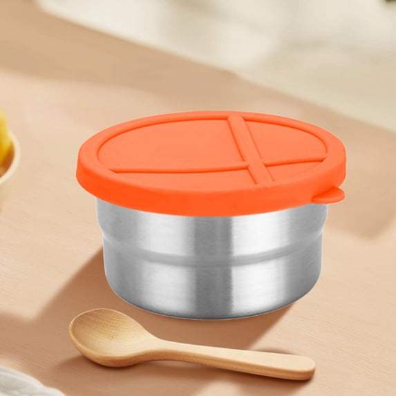 Stainless Steel Lunch Box with Divider | Kids Snack Container | Sealed Silicone Lid | Airtight Food Storage | Portable Compartment Box for School & Travel | 5 Color Options