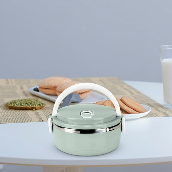 Stainless Steel Lunch Box Fresh-keeping Box Multi-layer Plastic Student Insulation Lunch Box 5.71 x5.71 x3.54 Inches