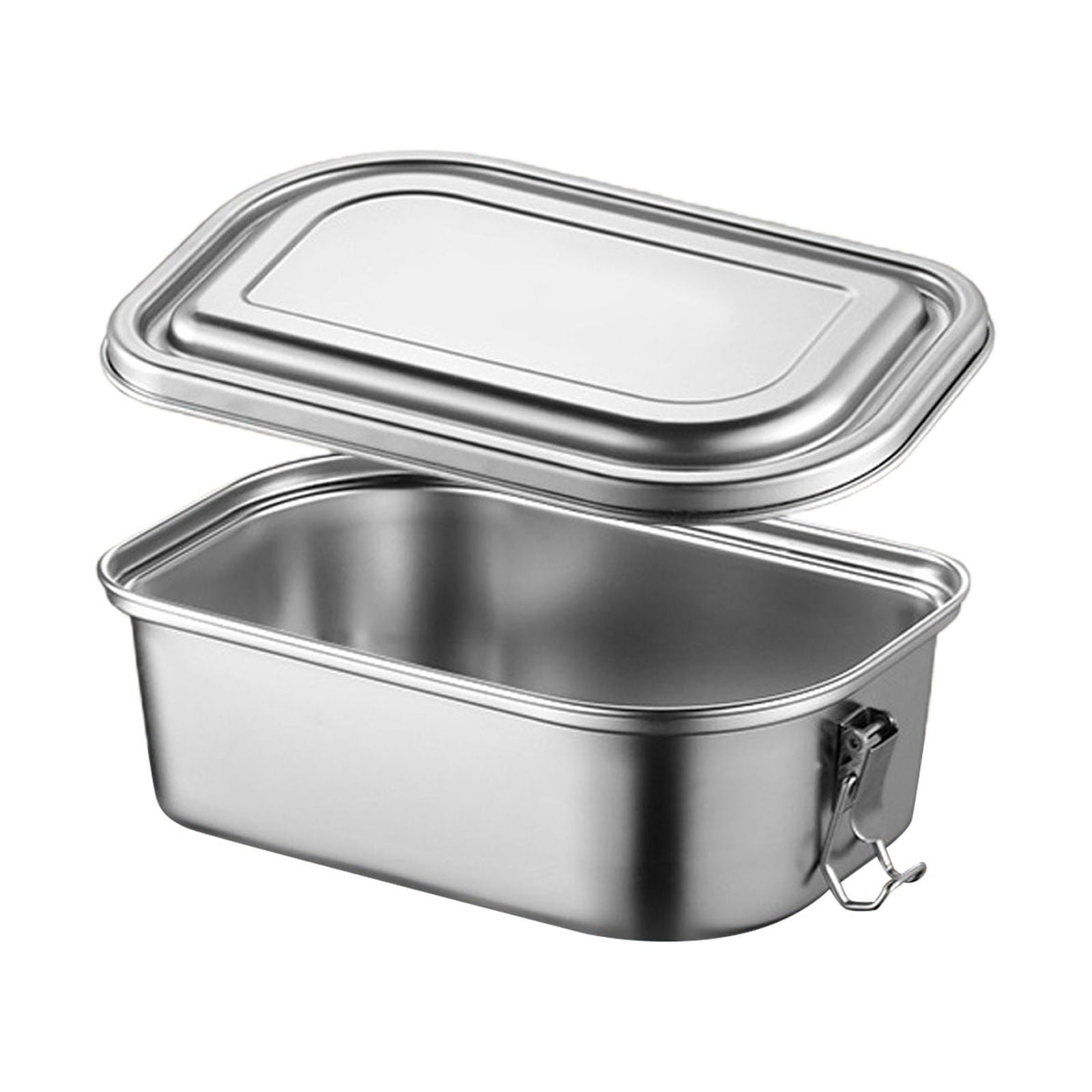 Metal Lunch Food Container, Stainless Steel Lunch Box Sealed Spill Proof  Double Bento Box Convenient With Lid Large Capacity Canteen Steamer Lunch  Box