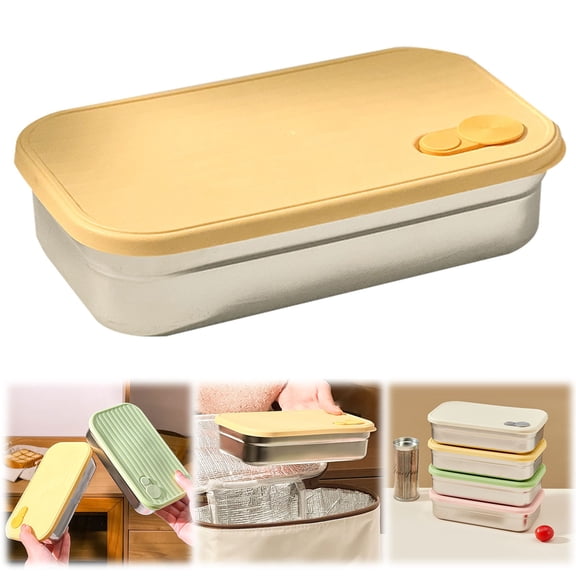 Stainless Steel Lunch Box, Single-Compartment Bento Box, Leakproof Snack Boxes with Silicone Lids, Dishwasher Safe Food Storage for Dips/Snacks & On-the-Go Lunch, WEIWEIGG