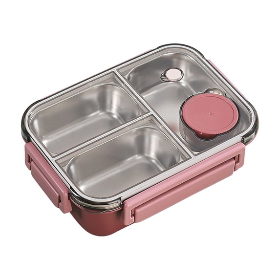 Stainless Steel Lunch Box,Stainless Steel Portable Leakproof Lunch Food Containers with 2/3 Compartment for Adults, BPA Free,Easy to Clean, Leak-Proof Design,for Family,Work,Picnics,Travel(Red2)